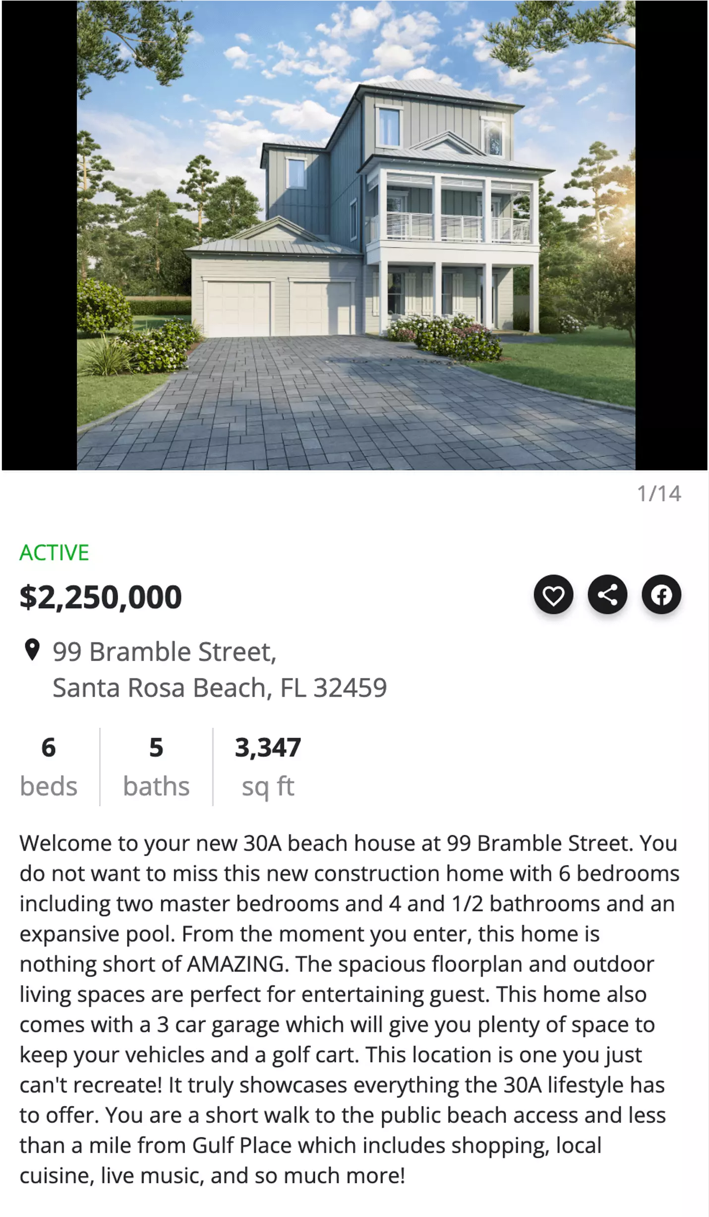 Real estate listing description example #3