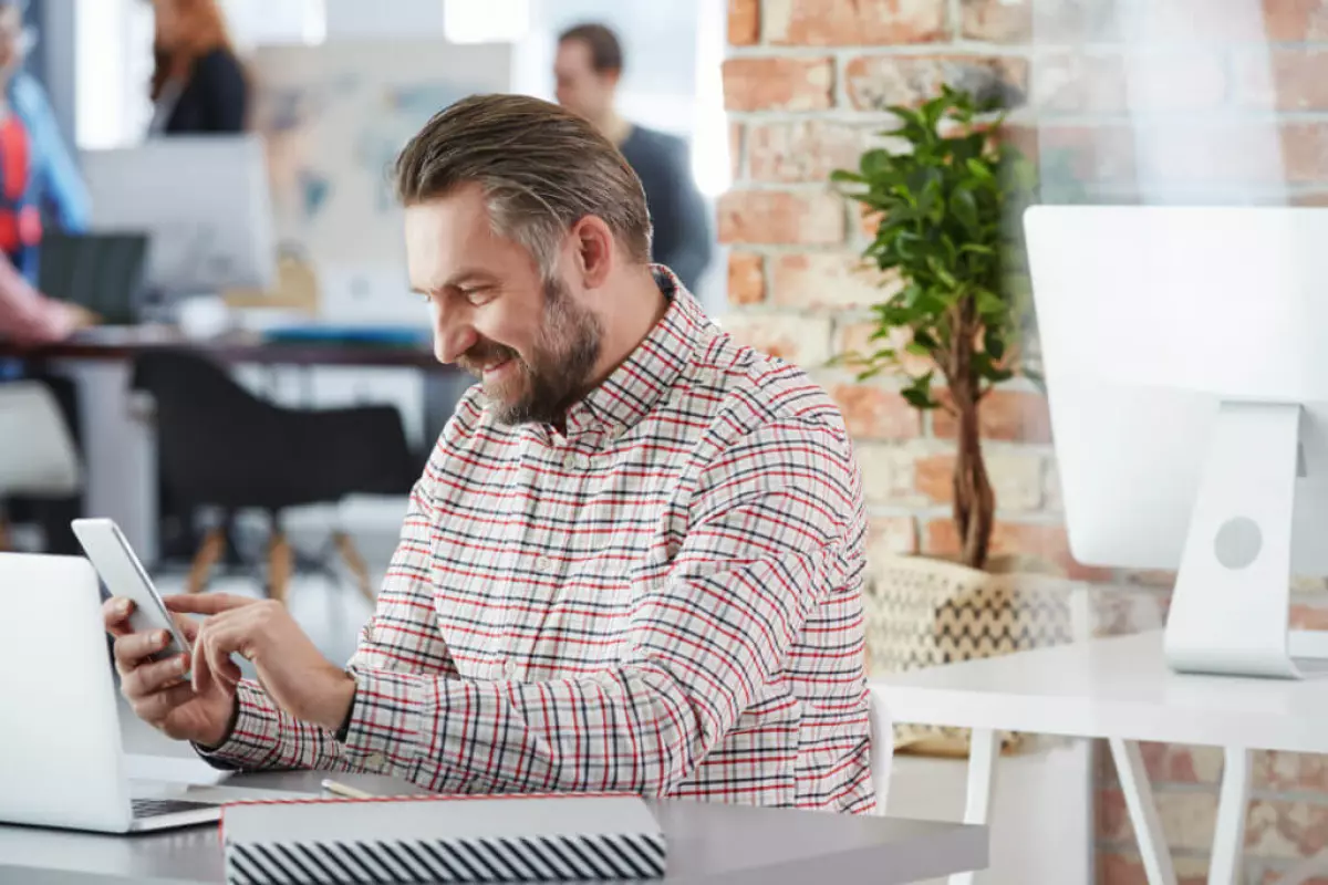 Real estate agent using phone