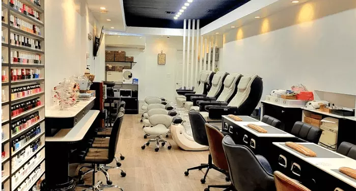 Low budget small nail salon interior design