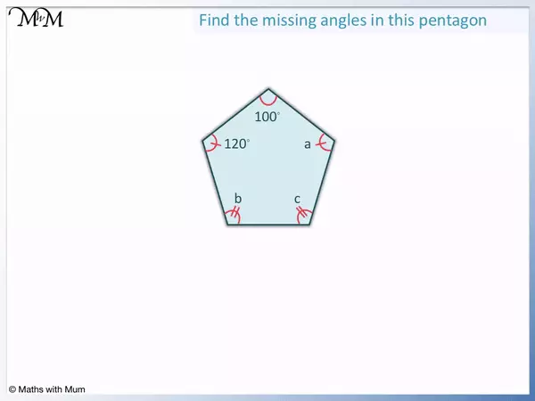 how to find a missing angle of a pentagon