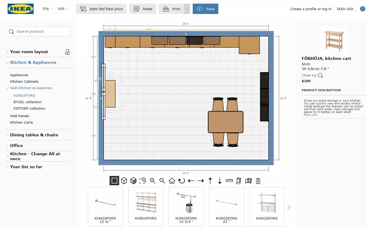 Ikea Planner - 2D Interface