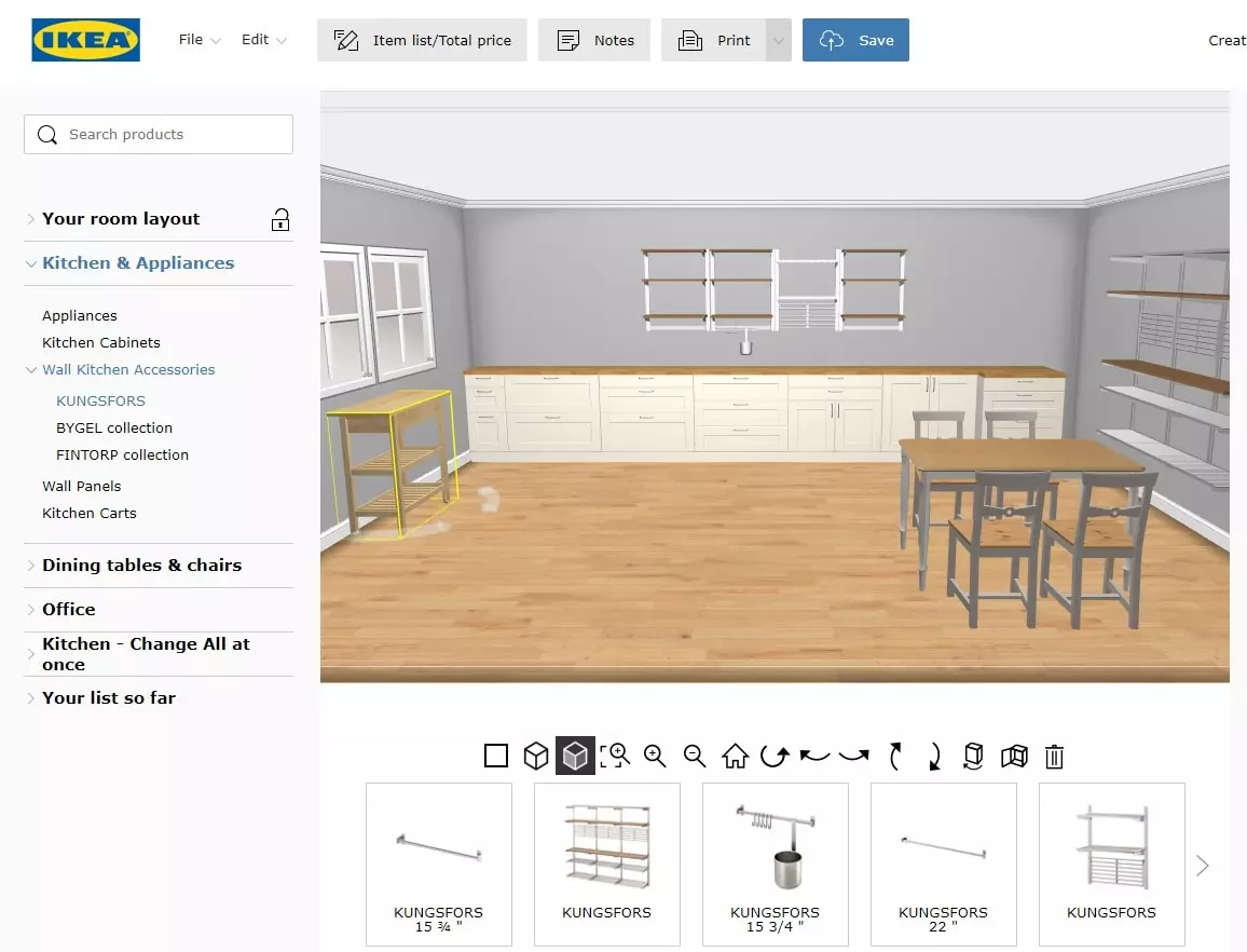 Ikea Planner - 3D Interface