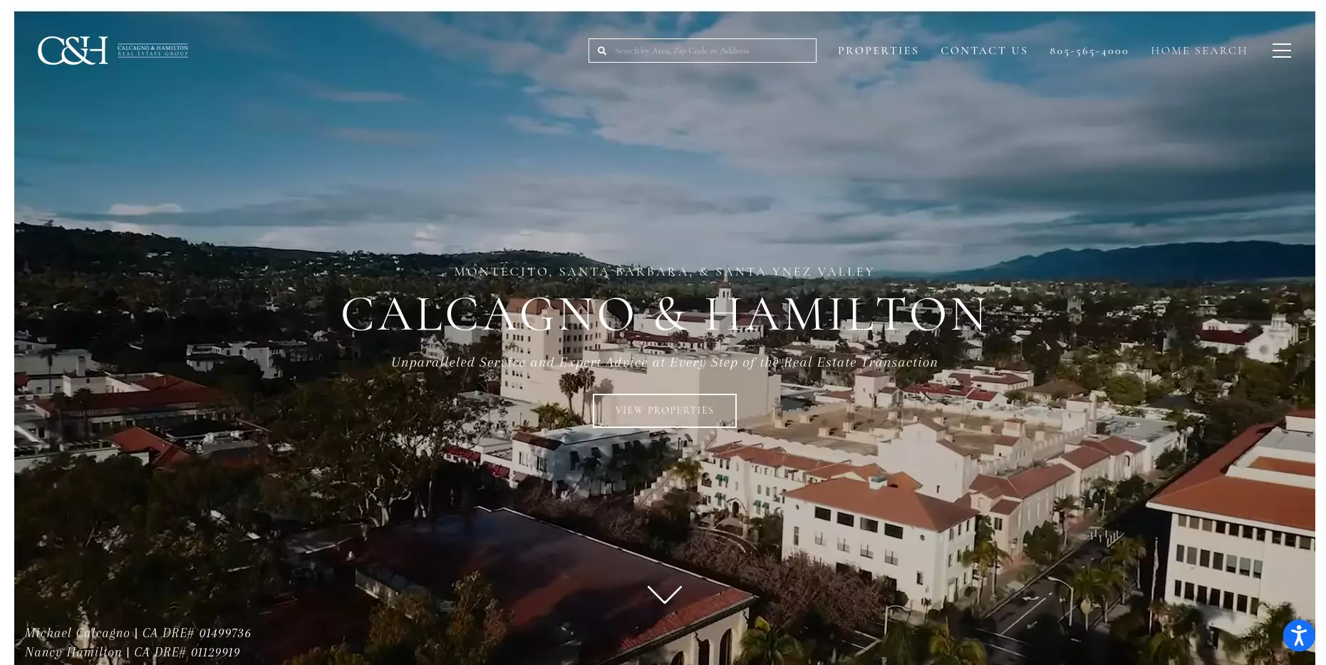 Michael Calcagno and Nancy Hamilton Real Estate Website Example