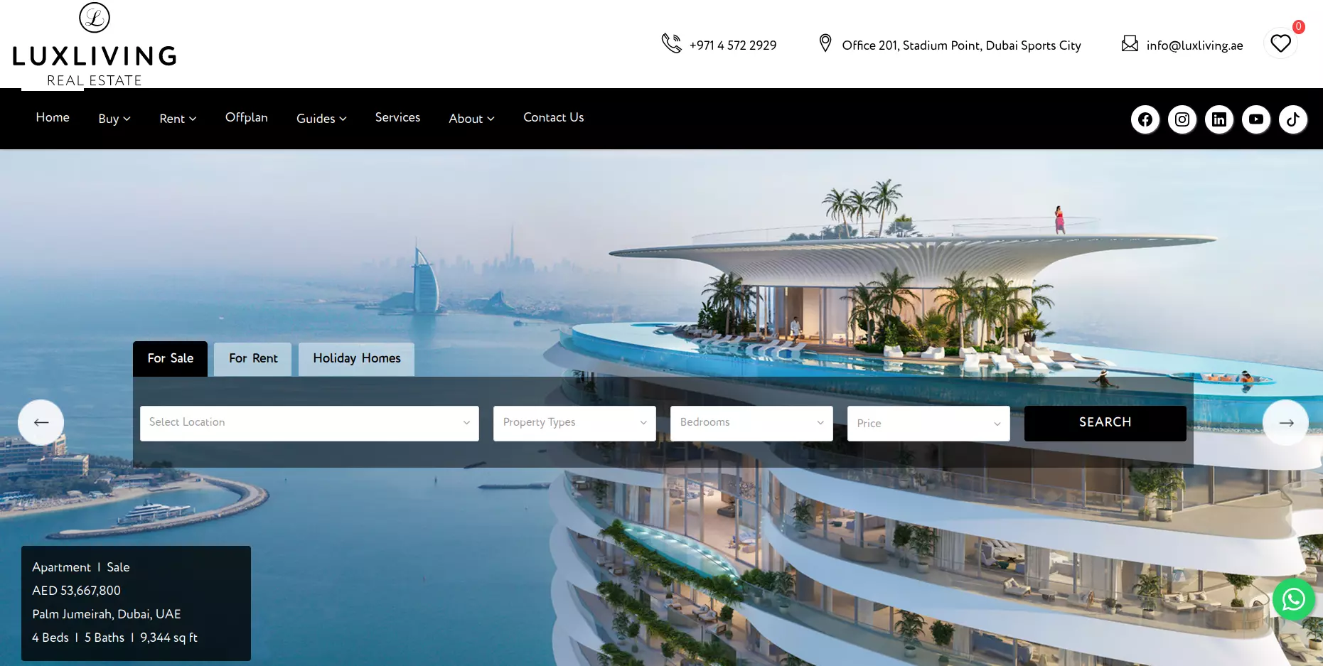 Lux Living Estates Real Estate Website Example