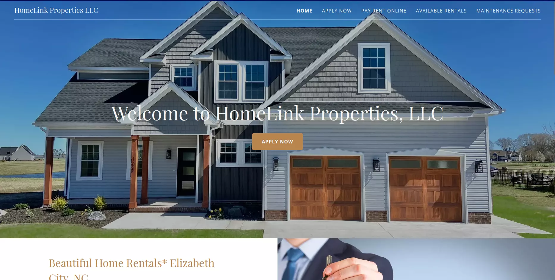 HomeLink Properties Real Estate Website Example