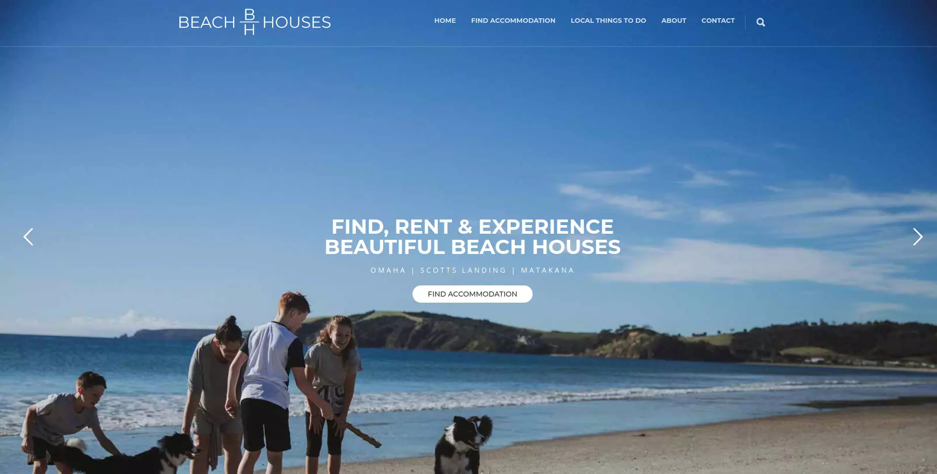 Beach Houses Real Estate Website Example