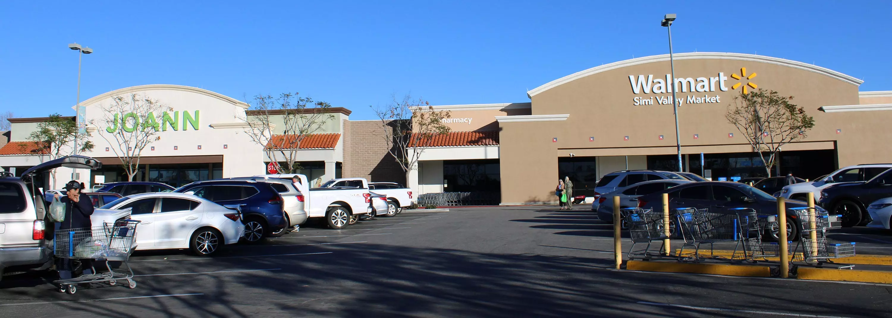 A Walmart Neighborhood Market and Joann Fabric and Crafts store anchor the south end of Santa Susana Plaza in Simi Valley. The mall owner plans to demolish empty storefronts at the mall.