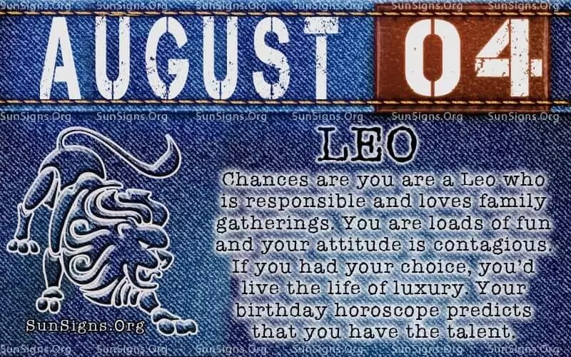 August 4 Zodiac Horoscope