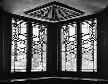 Interior of architect Frank Lloyd Wright's Robie House