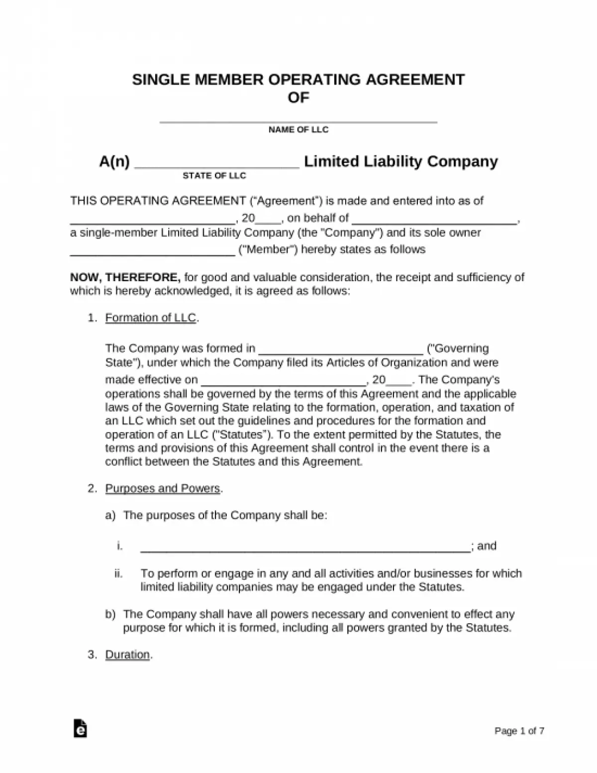 LLC Operating Agreement Templates (2)