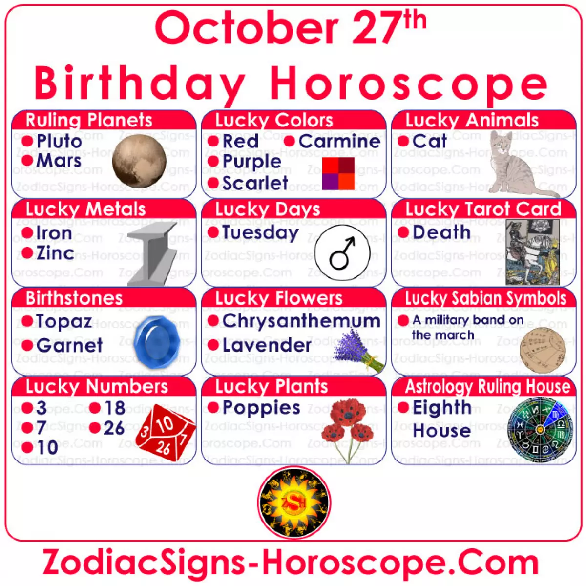 October 27 Zodiac All the Lucky Things