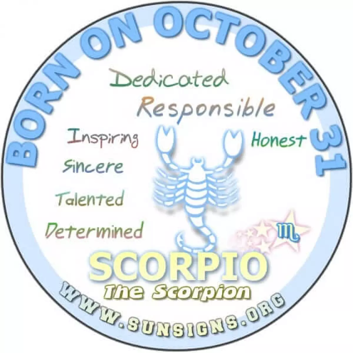 October 31 Zodiac Horoscope Birthday Personality