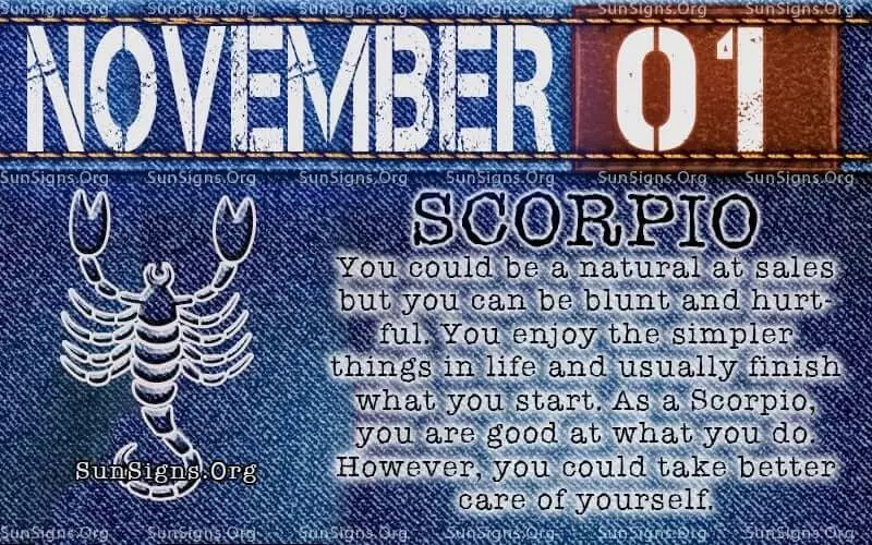 November 1 scorpio birthday calendar