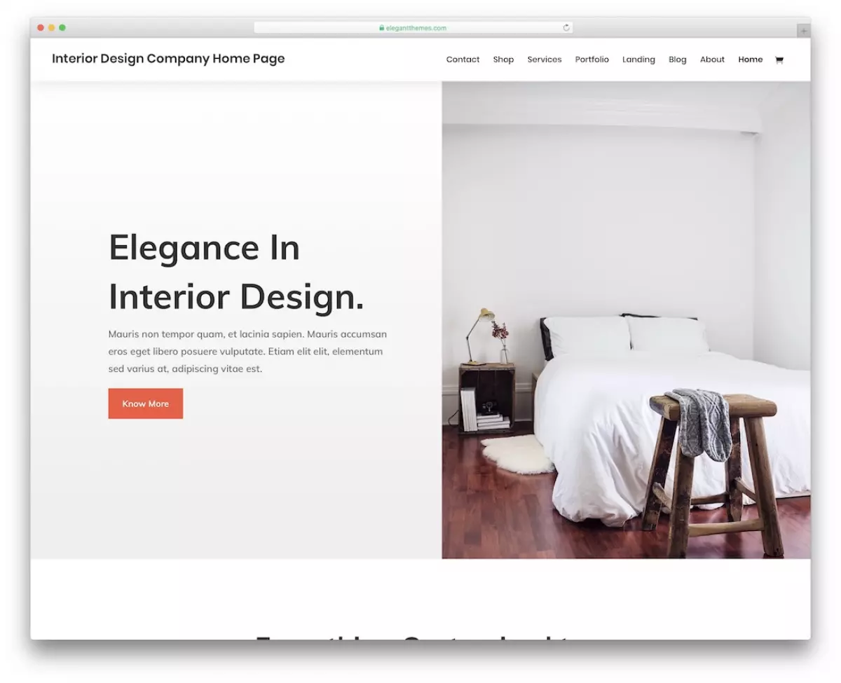 divi interior design website template