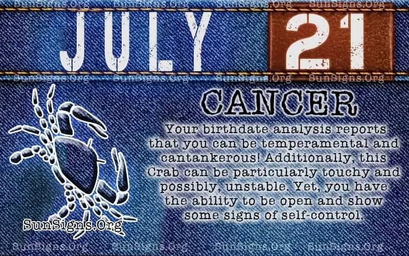 july 21 cancer birthday calendar