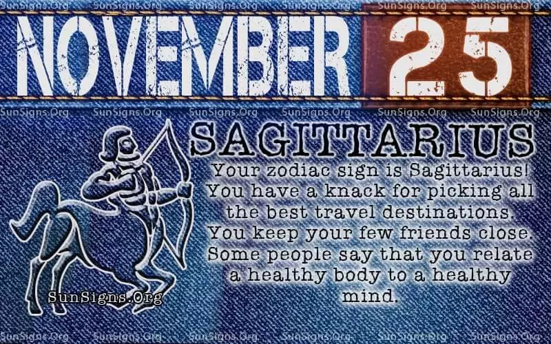 november 25 sagittarius birthday calendar