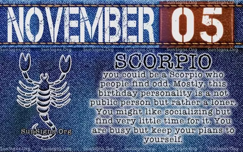 Scorpio Birthday Calendar