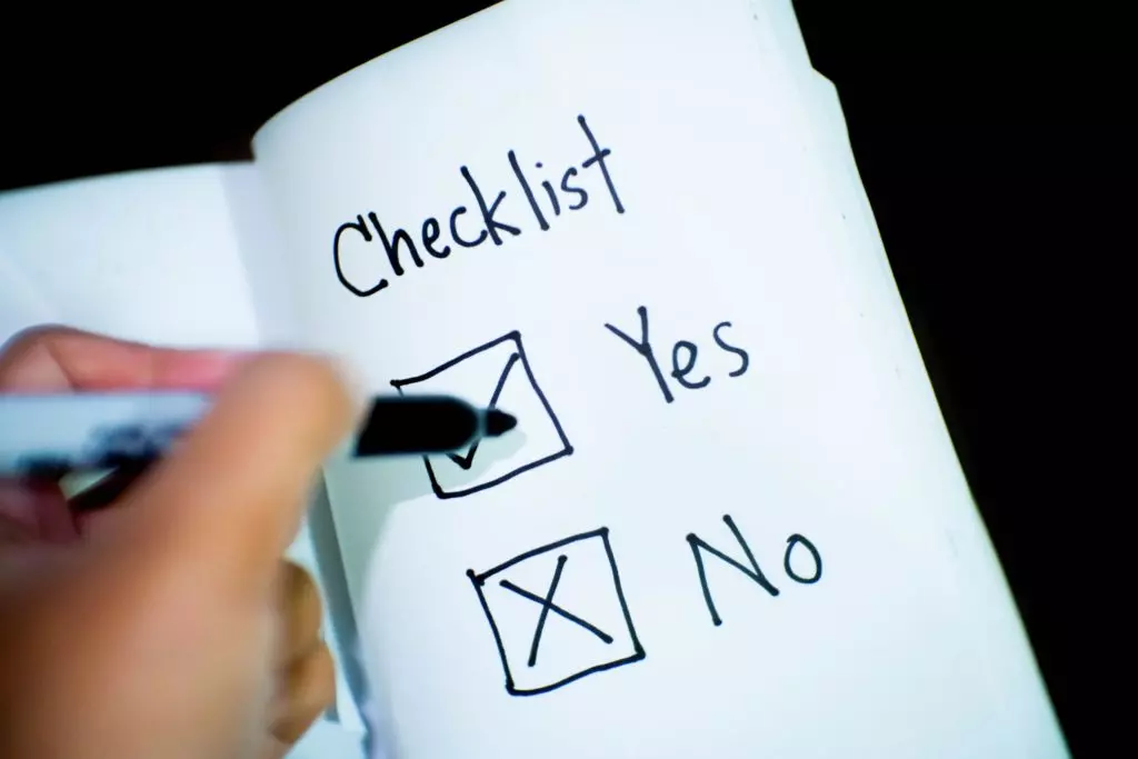 checklist yes no investment option