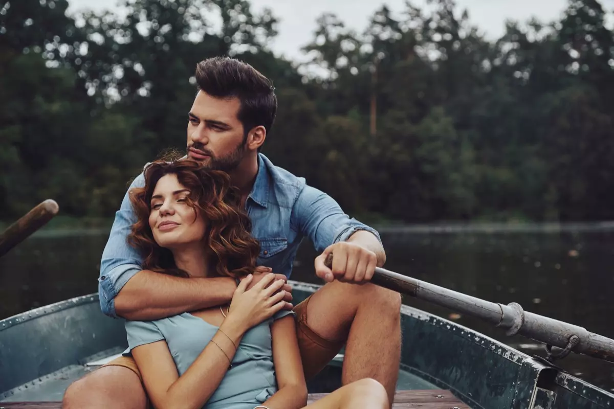 Two people in a boat