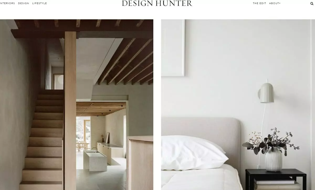 One of the best interior design websites with a minimal style