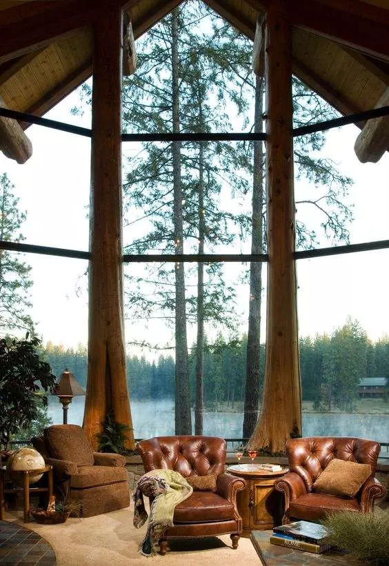 log cabin interior design