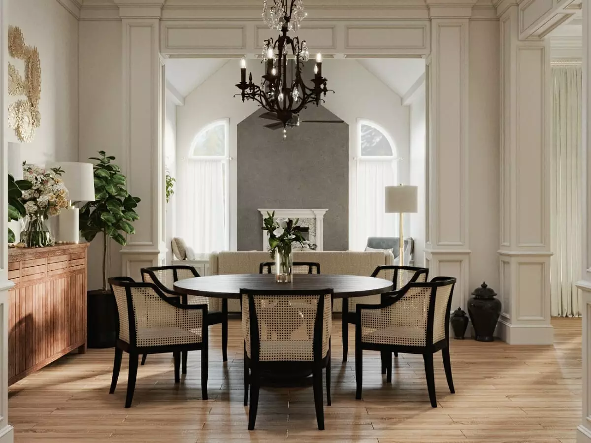 Dining room with a bespoke design by Decorilla designer, Aida A.