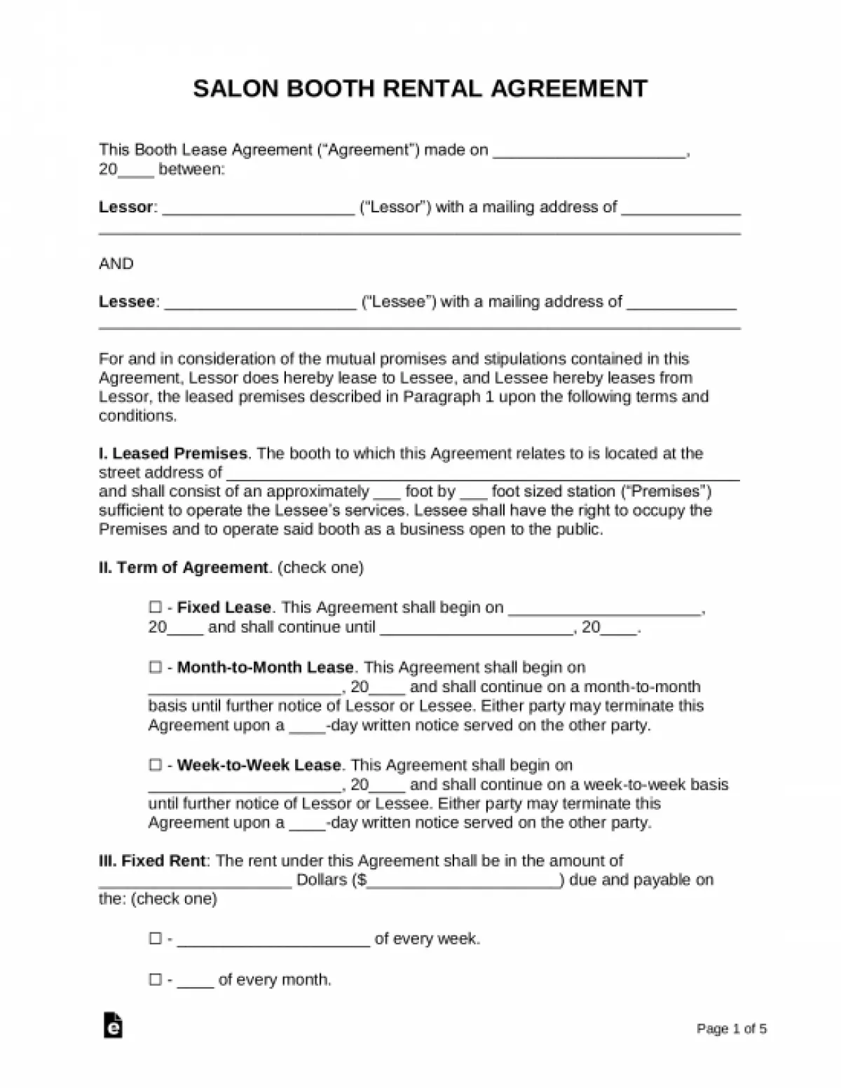 Commercial Lease Agreement Templates (12)