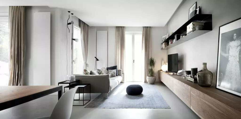 Contemporary open living room by Decorilla