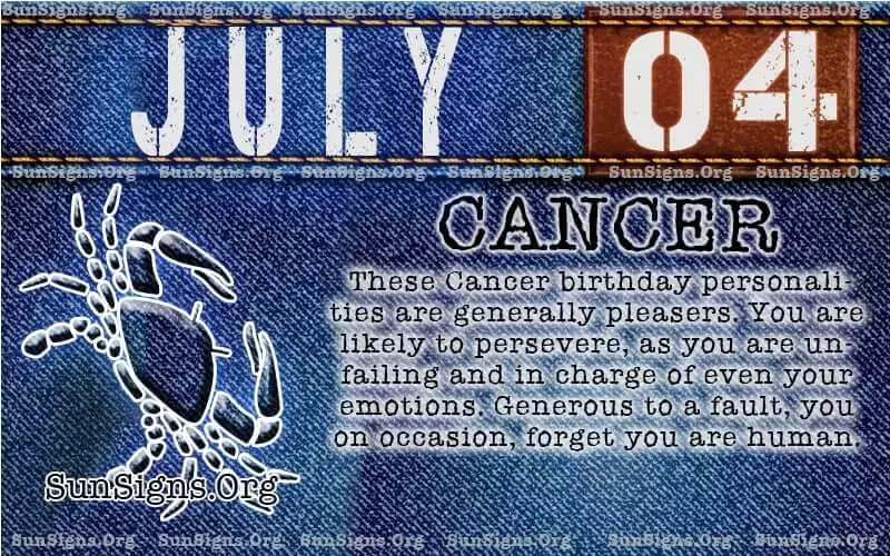 Cancer Birthday Calendar