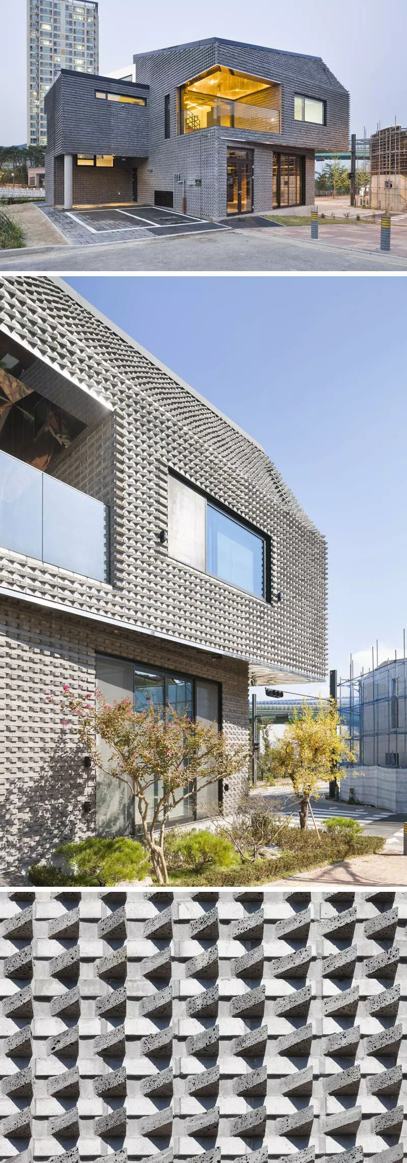 The bricks used on the front exterior of this family home were preserved and repaired during the redesign of this house that was originally built in the early 1930s.