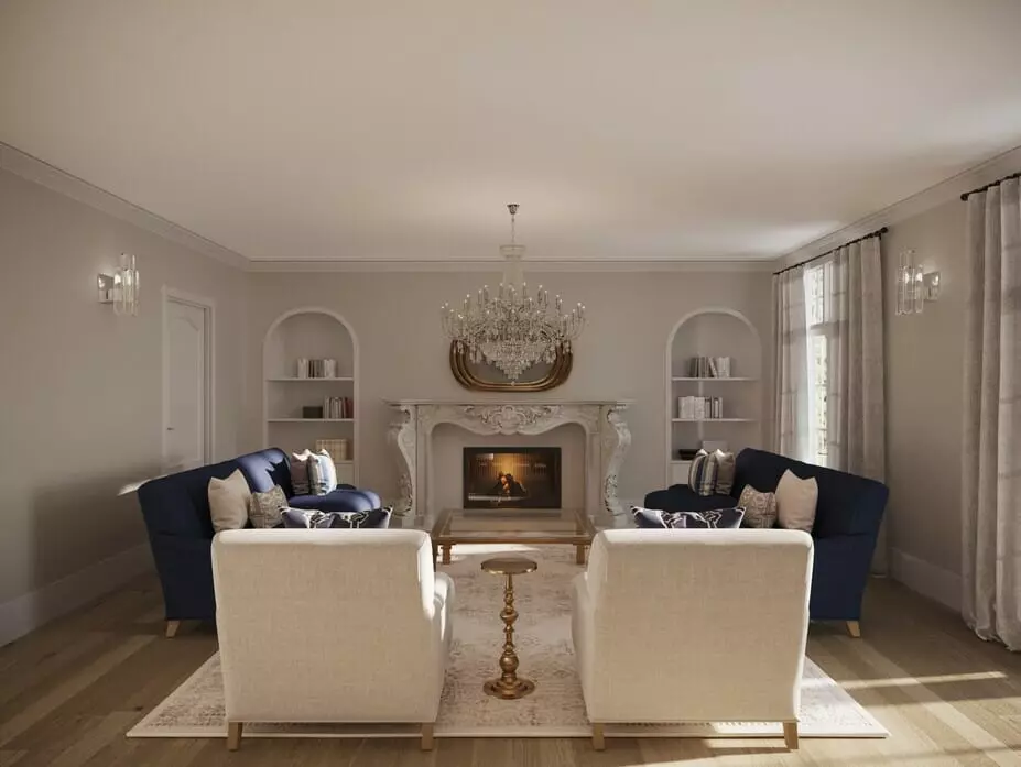 Neoclassical living room interior decorating style - Laura A