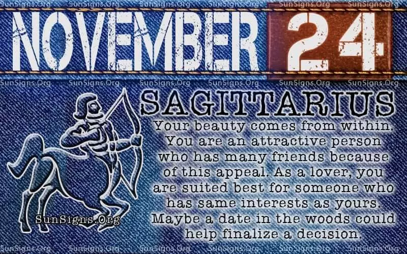 November 24 Sagittarius birthday calendar