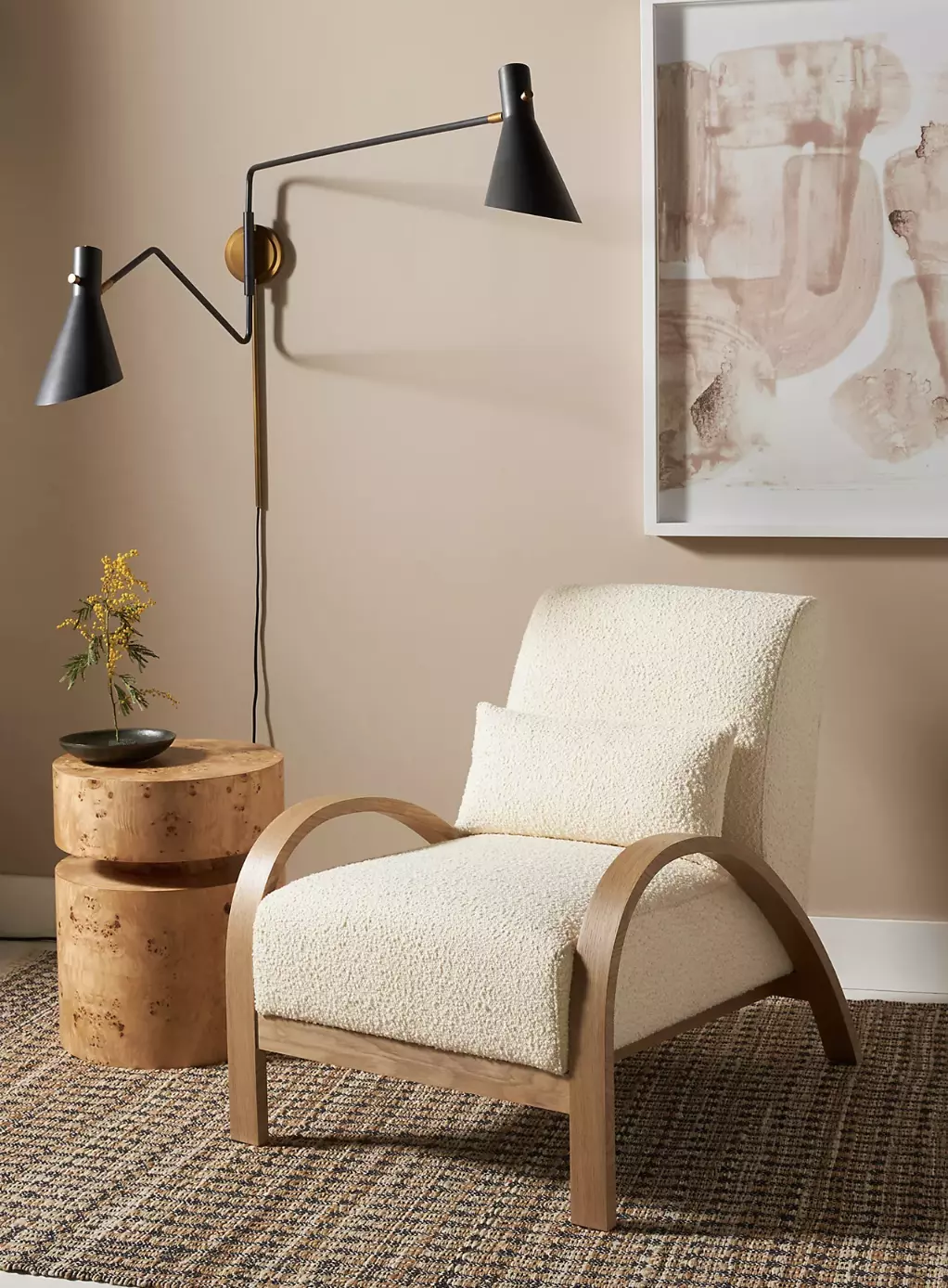 Boucle Bentwood Armchair