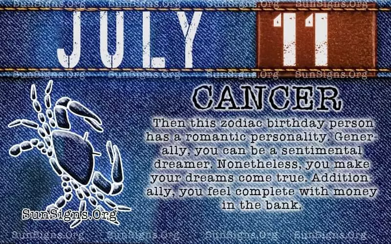 july 11 cancer birthday calendar