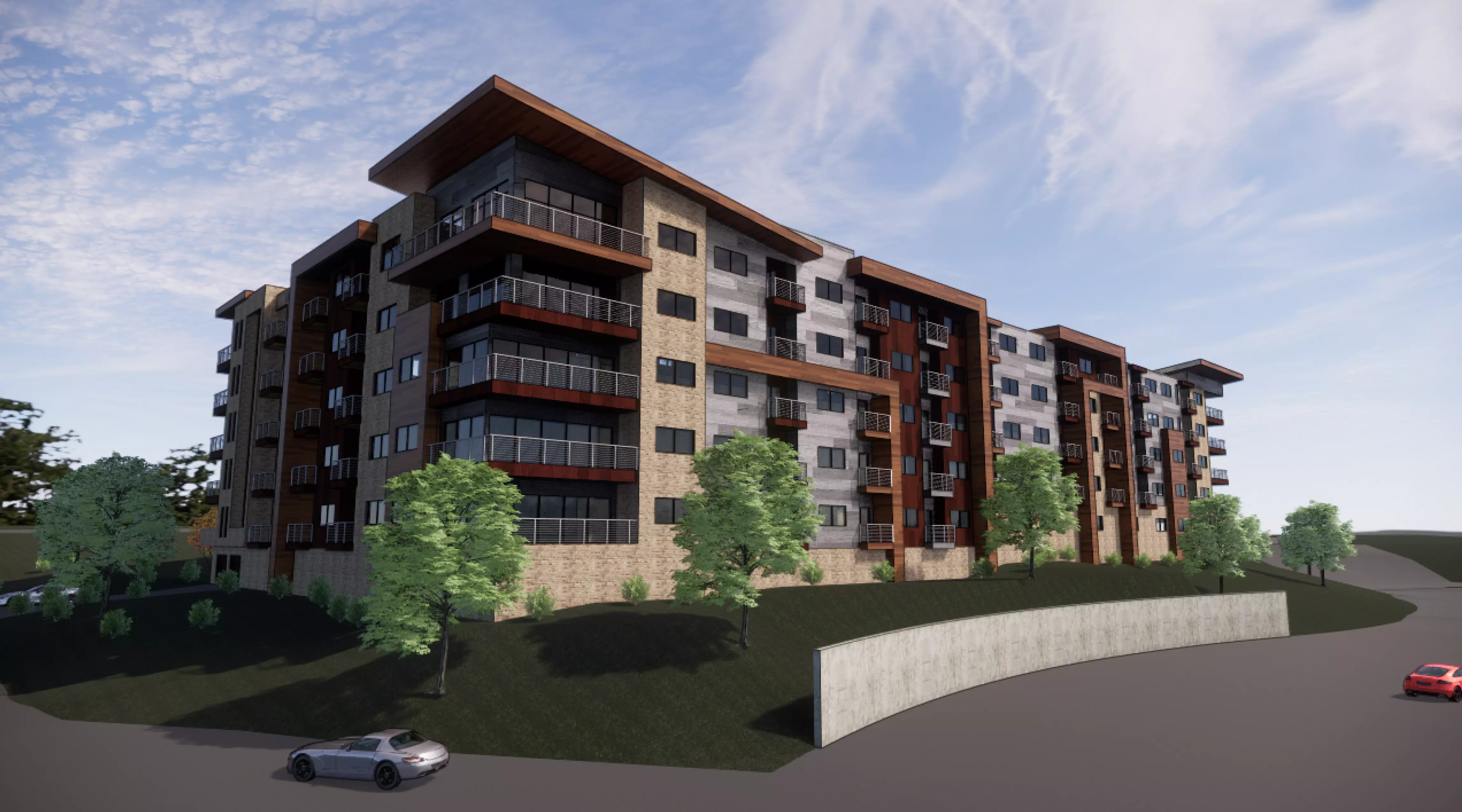 The proposed Dreamville Kaukauna Apartments will include two five-story, 89-unit apartments.