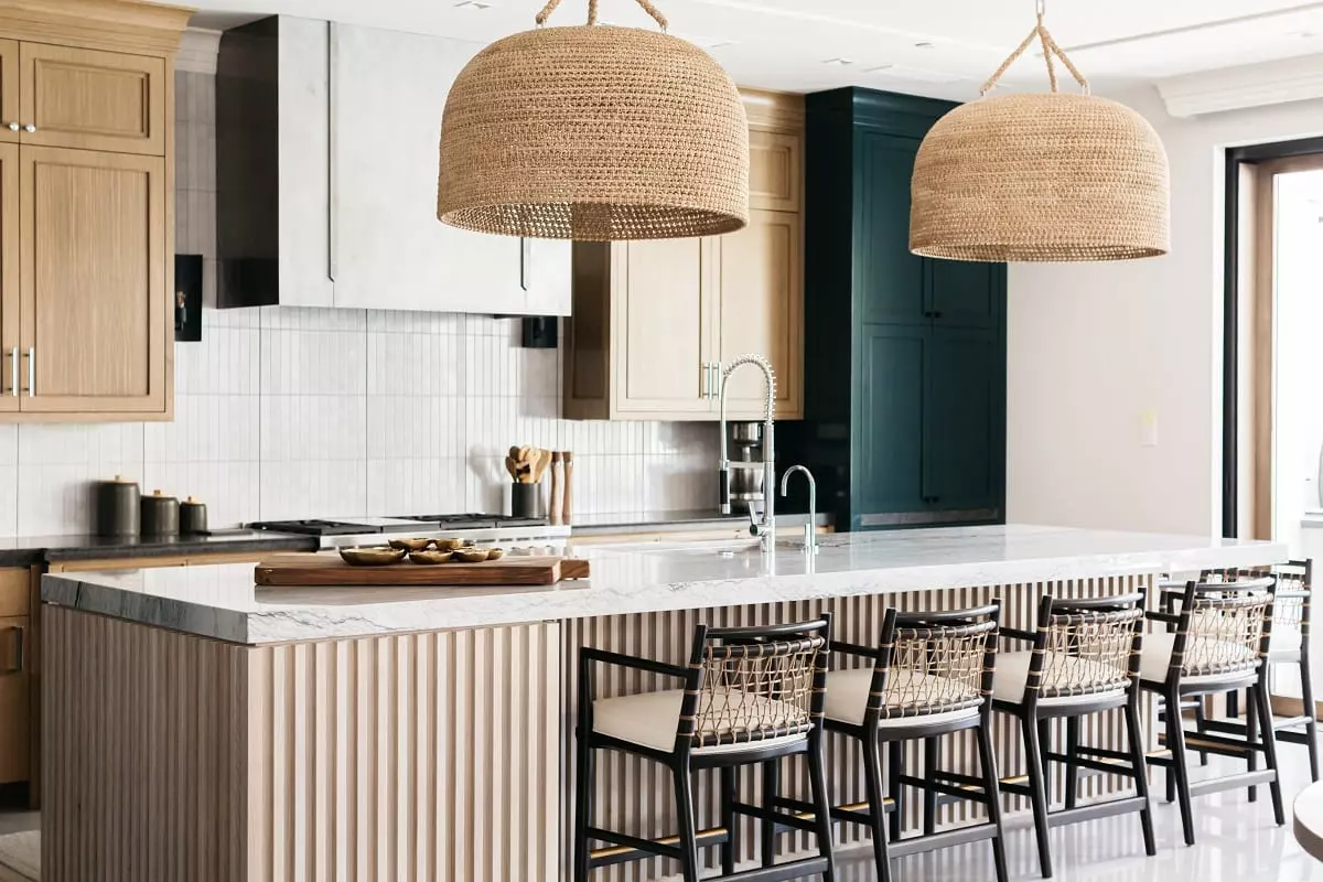 Wabi-sabi-kitchen-design-with-large-pendants