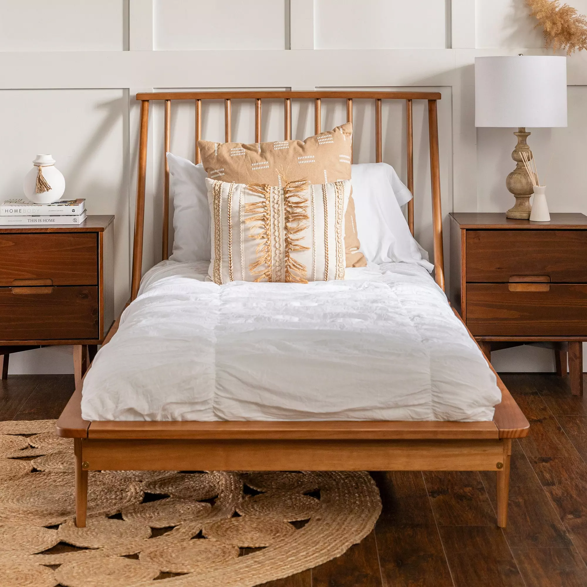 Dress Up This Simple Wooden Headboard Bed