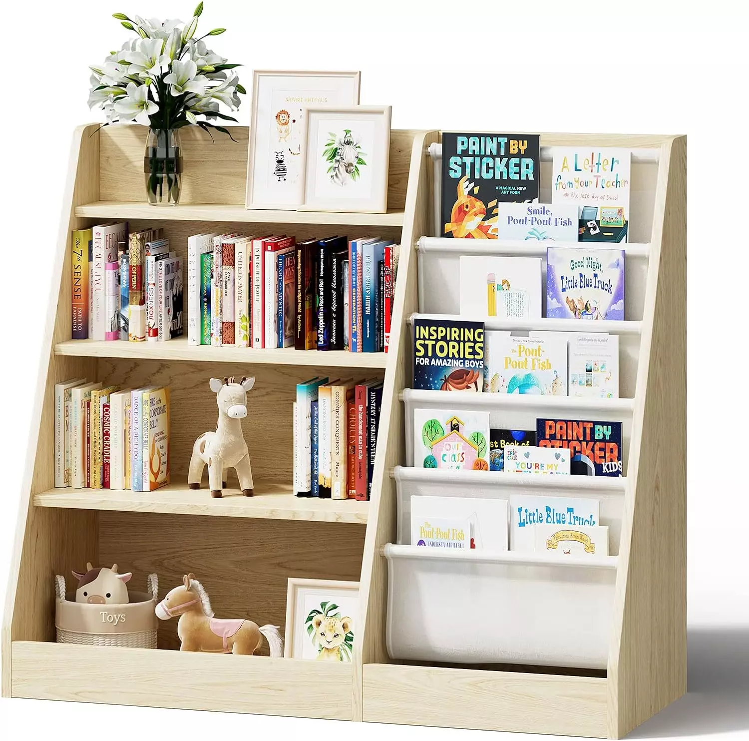 4 Tier Kids Wooden Bookshelf