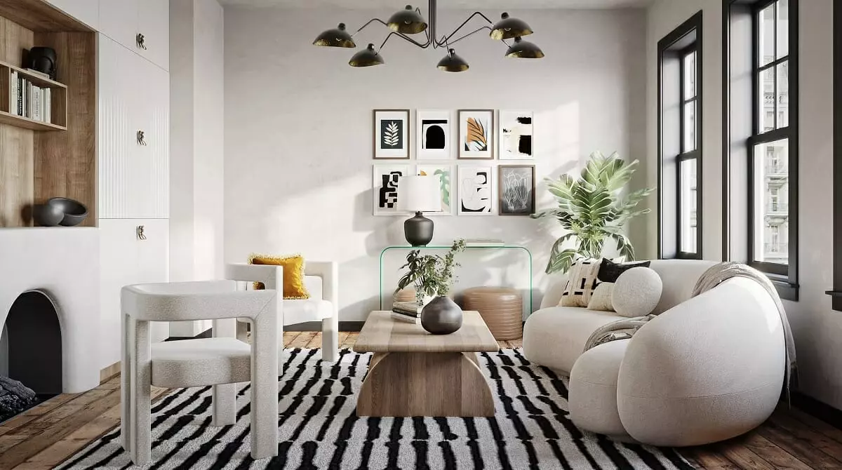 2023 home decor trends in a modern maximalist space by Decorilla designer, Raneem K.