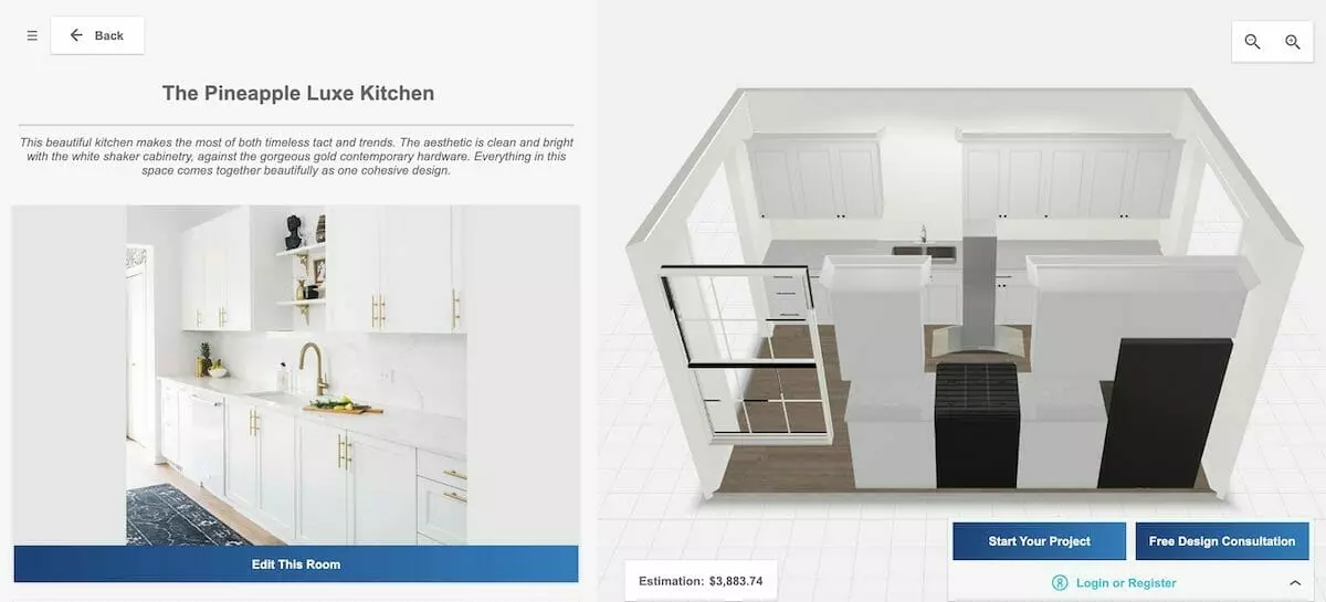 Cliq Studios online kitchen planner