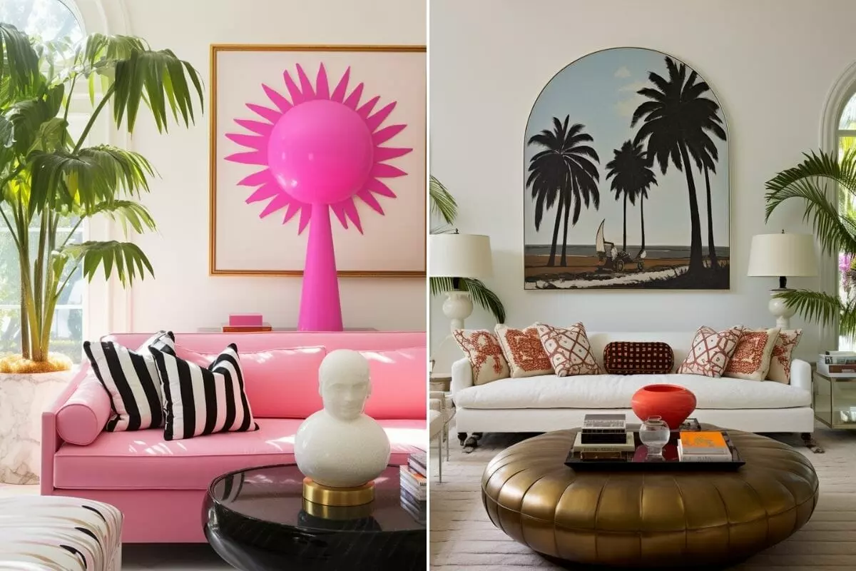 Home decor trends 2024 with bright pinks