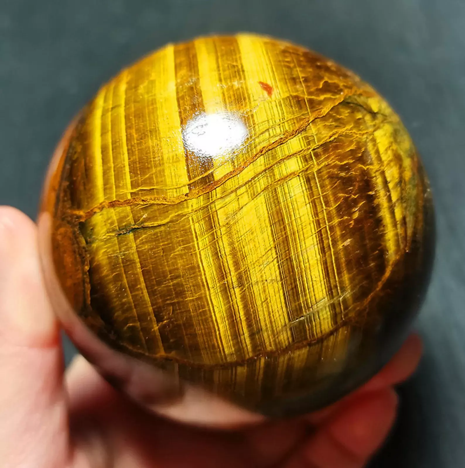 Natural Tiger’s Eye Sphere. See it here.