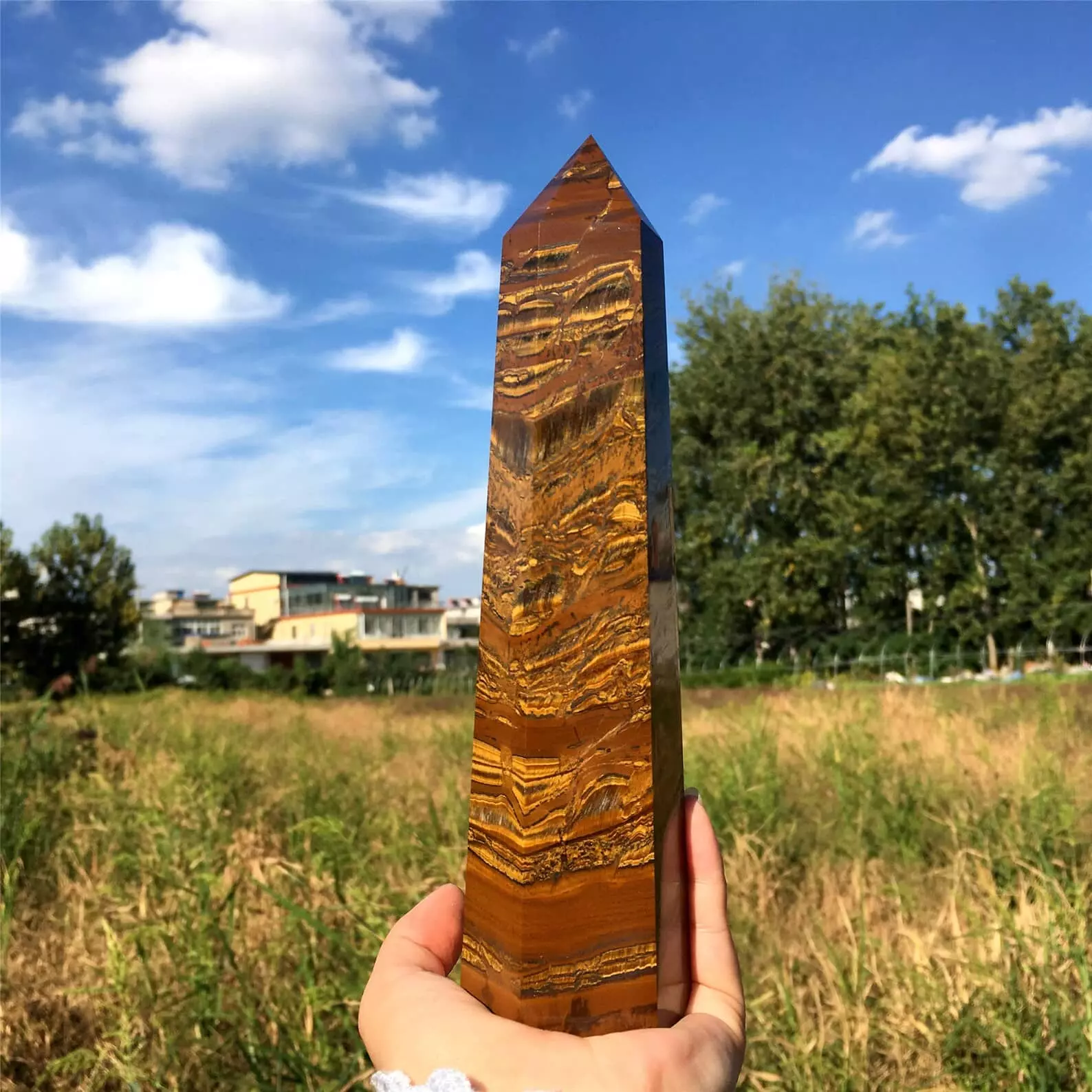 Natural Tiger’s Eye Tower. See it here.