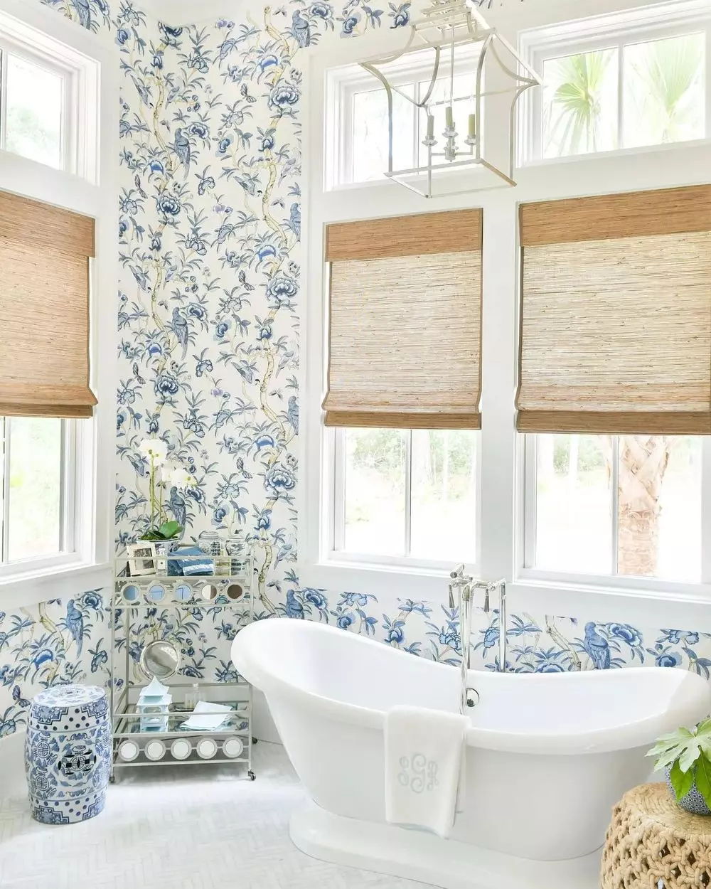 Coastal grandmother bathroom decor