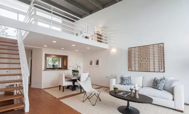 Modern vintage and eclectic living room.