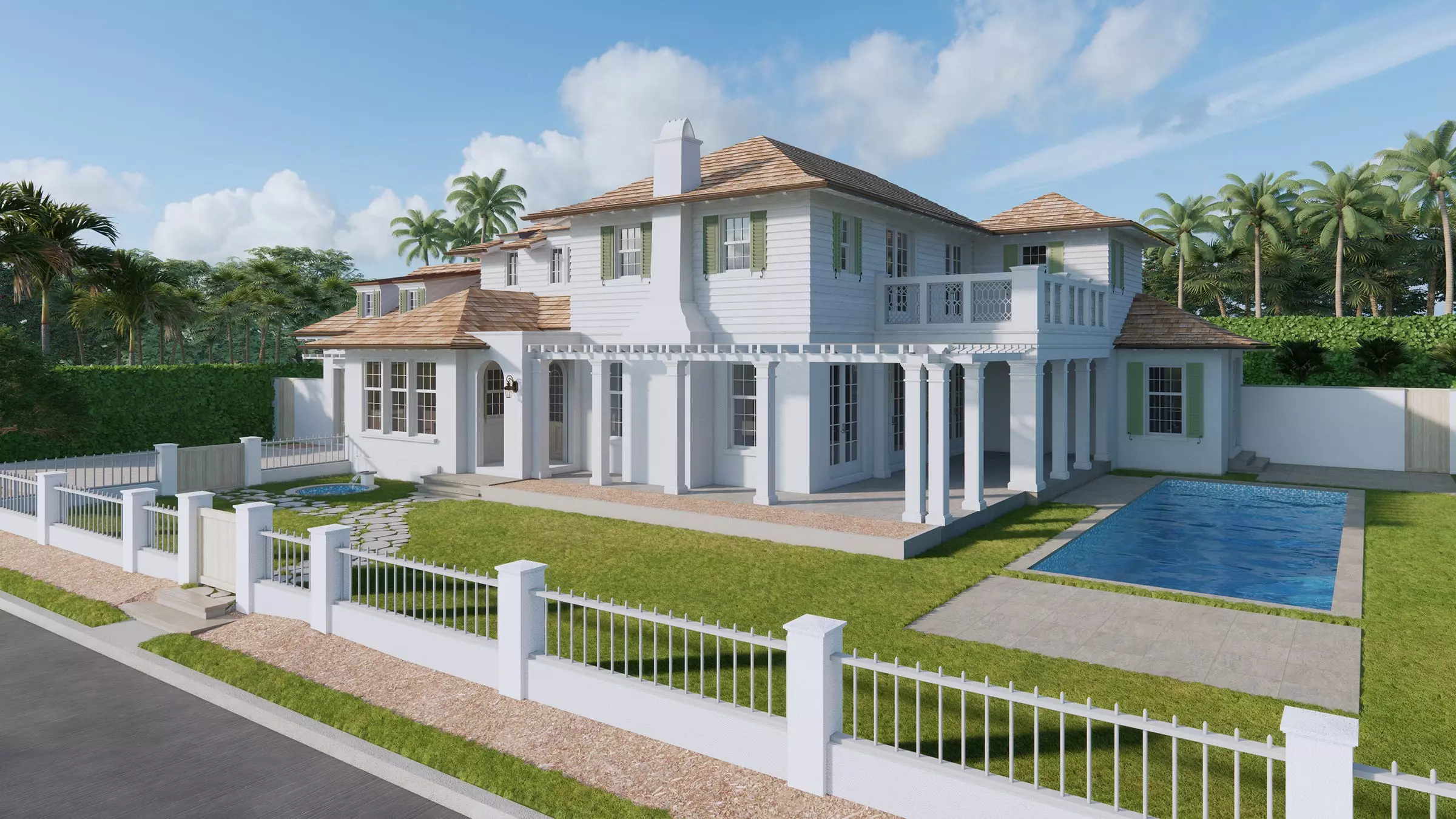 In September, the Palm Beach Architectural Commission asked for significant changes to the design of a house depicted in the top rendering for 217 Bahama Lane. The bottom rendering shows the revised design approved by the board in January.