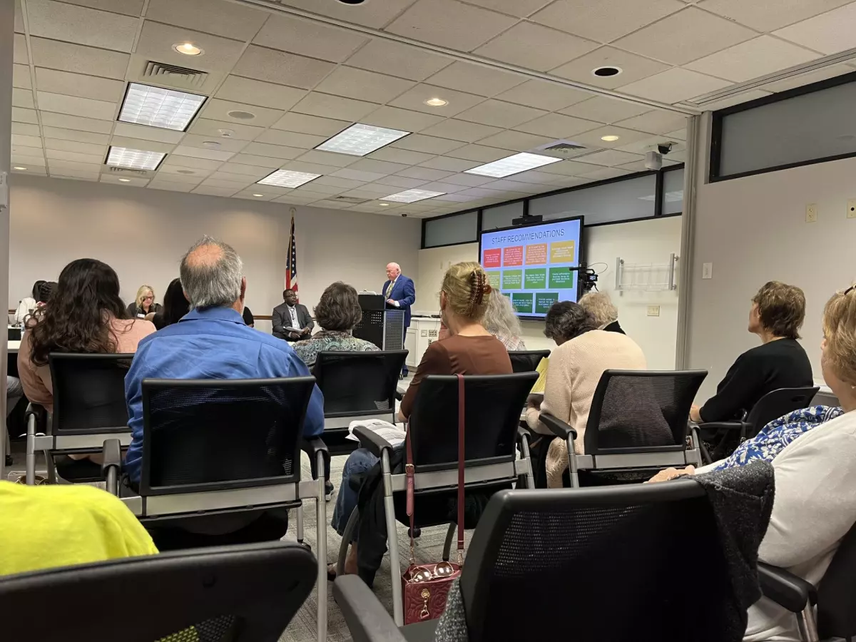 A meeting at Daytona Beach City Hall where city government staff presented information about affordable housing and discussed strategies for increasing availability.