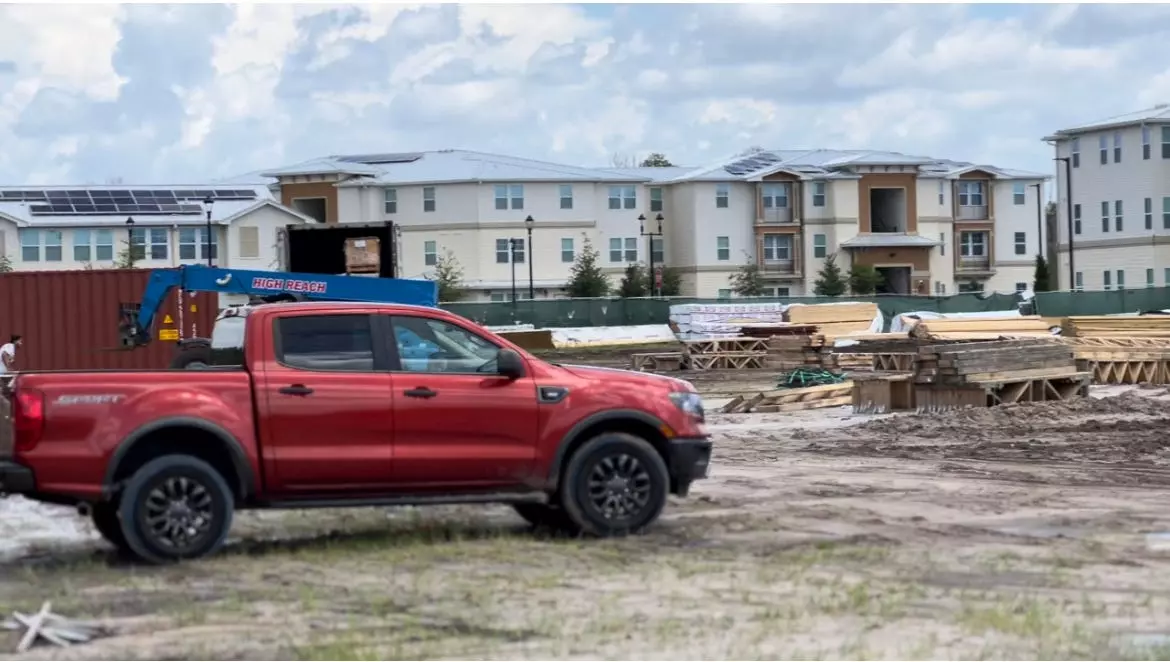 Construction underway at the Clyde Morris Landings affordable apartment and senior housing complex in Daytona Beach, showcasing efforts to expand affordable housing options.