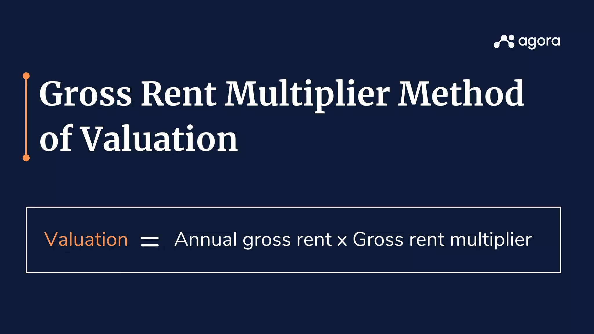 Formula for Value per Gross Rent Multiplier, calculated by dividing Market Value by Gross Rental Income.