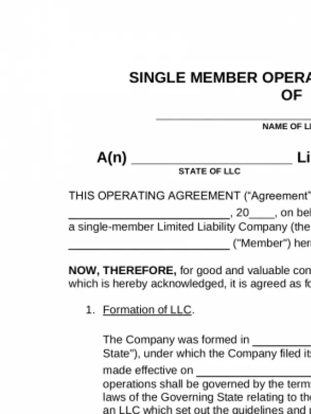   LLC Operating Agreement Templates: Create a High-Quality Document Now!